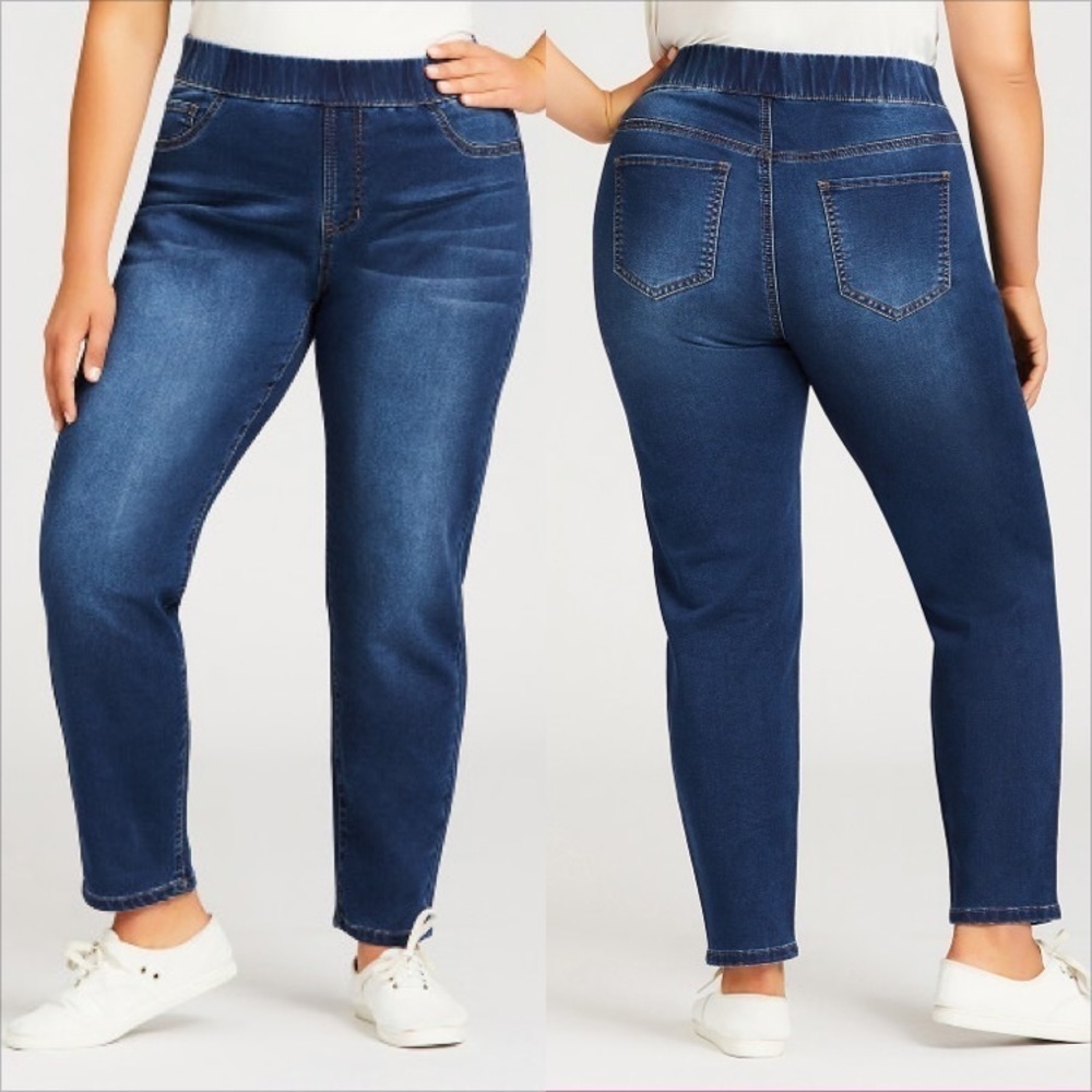 AVENUE High Riseโ Pull On Jeggings Medium Wash